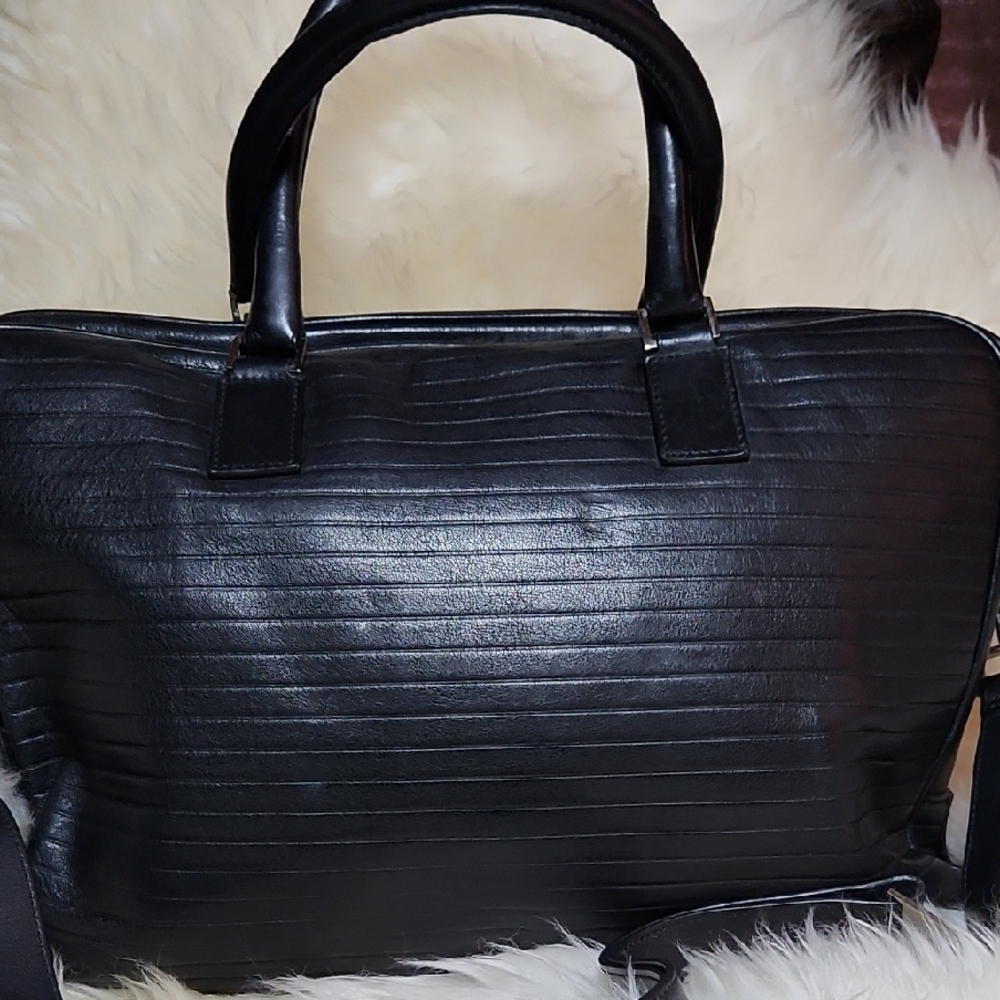 Dior Black Leather Accessory with Silver Zipper